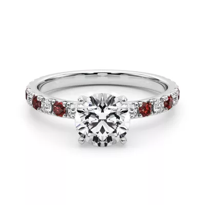 Riley Classic Diamond & Ruby Engagement Ring
