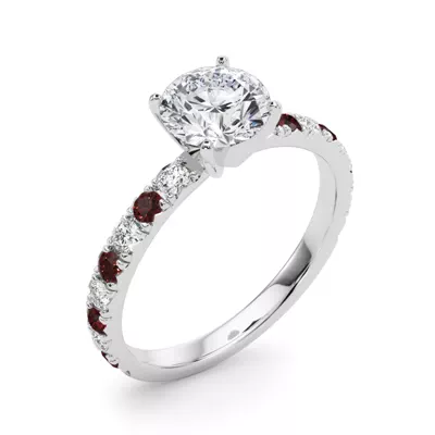 Riley Classic Diamond & Ruby Engagement Ring