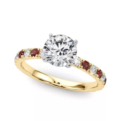 Riley Classic Diamond & Ruby Engagement Ring
