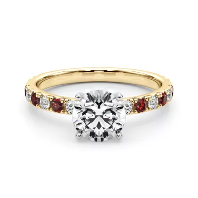 Riley Classic Diamond & Ruby Engagement Ring