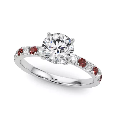Riley Classic Diamond & Ruby Engagement Ring