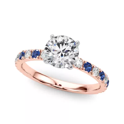 Riley Classic Diamond & Sapphire Engagement Ring