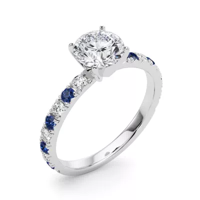 Riley Classic Diamond & Sapphire Engagement Ring