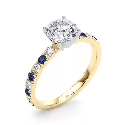 Riley Classic Diamond & Sapphire Engagement Ring