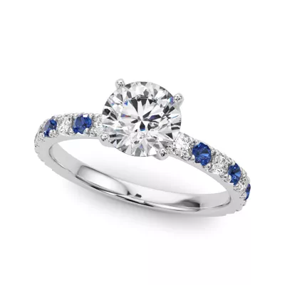 Riley Classic Diamond & Sapphire Engagement Ring