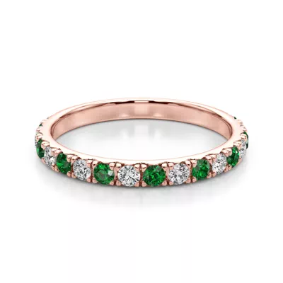 Riley Classic Diamond & Emerald Band