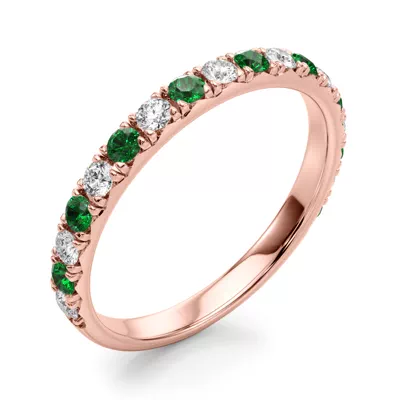 Riley Classic Diamond & Emerald Band