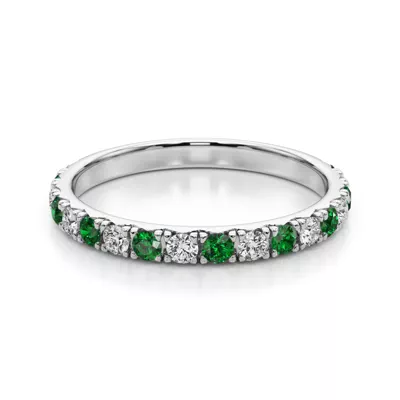 Riley Classic Diamond & Emerald Band