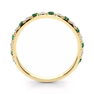 Riley Classic Diamond & Emerald Band