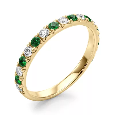 Riley Classic Diamond & Emerald Band