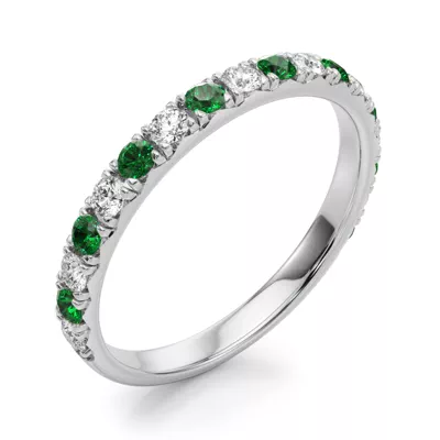 Riley Classic Diamond & Emerald Band