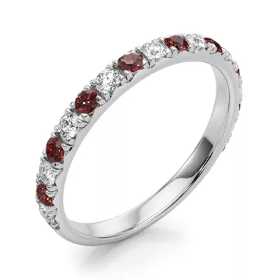 Riley Classic Diamond & Ruby Band