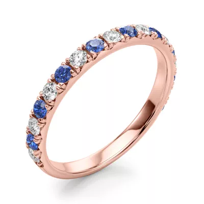 Riley Classic Diamond & Sapphire Band