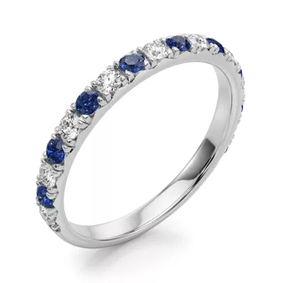 Riley Classic Diamond & Sapphire Band