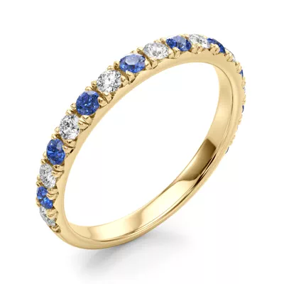 Riley Classic Diamond & Sapphire Band