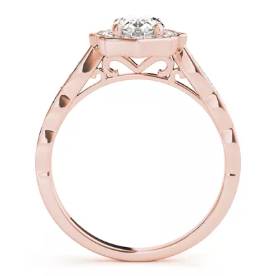 Hannah Scalloped Diamond Halo Engagement Ring