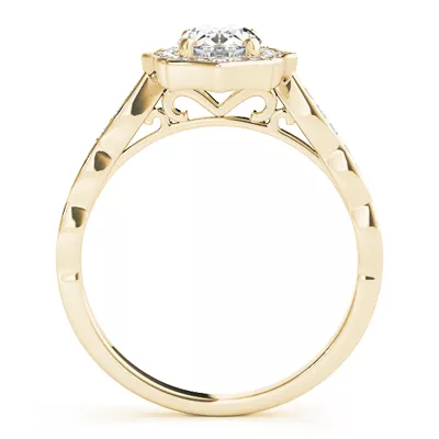 Hannah Scalloped Diamond Halo Engagement Ring