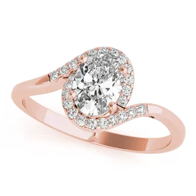 Caspian Oval Halo Engagement Ring