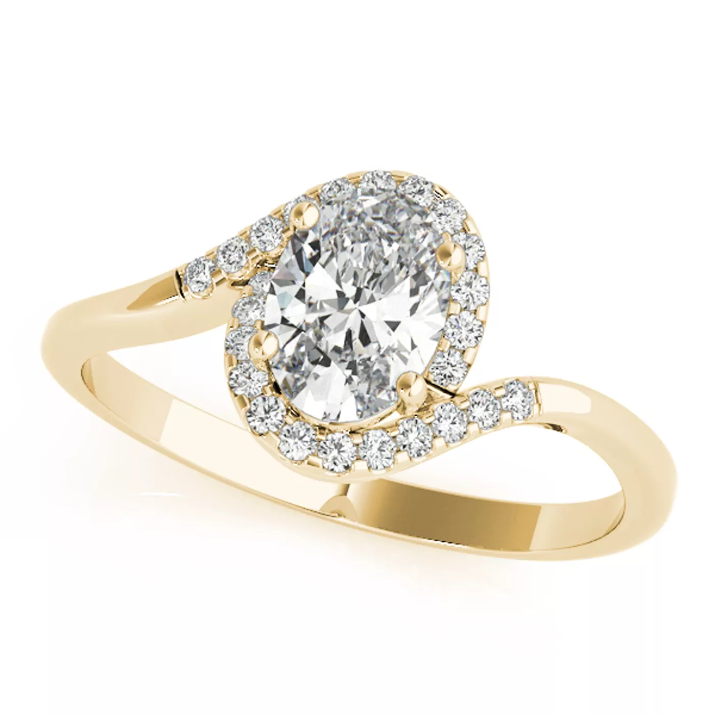 Caspian Oval Halo Engagement Ring