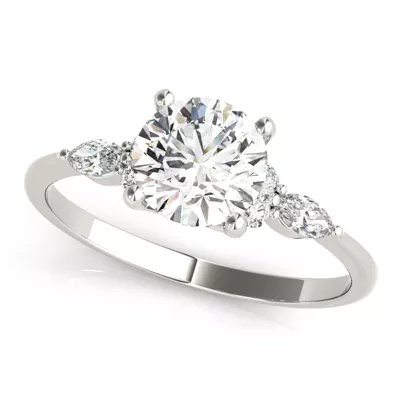 Paisley Marquise And Round Diamond Engagement Ring