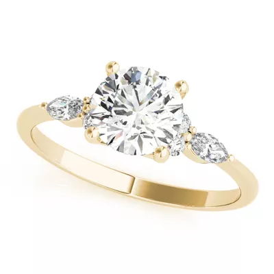 Paisley Marquise And Round Diamond Engagement Ring