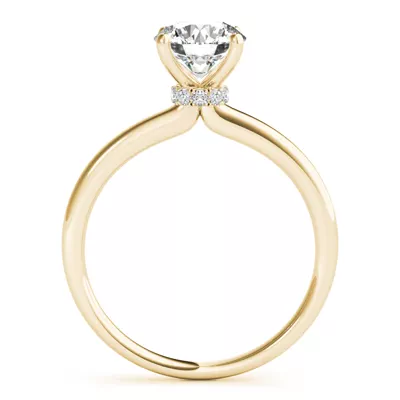 Violet 4 Prong Hidden Halo Engagement Ring