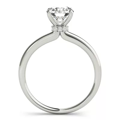 Violet 4 Prong Hidden Halo Engagement Ring