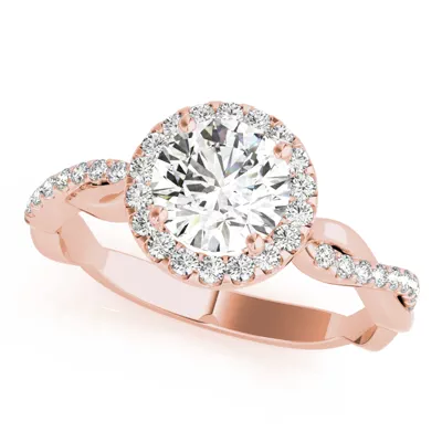 Charlotte Halo Engagement Ring With Diamond Twist