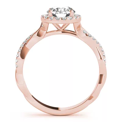 Charlotte Halo Engagement Ring With Diamond Twist