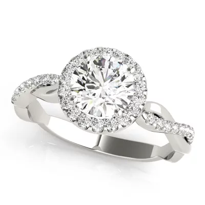 Charlotte Halo Engagement Ring With Diamond Twist