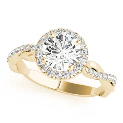 Charlotte Halo Engagement Ring With Diamond Twist