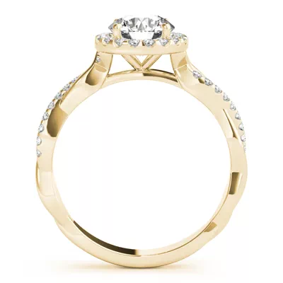 Charlotte Halo Engagement Ring With Diamond Twist