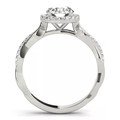 Charlotte Halo Engagement Ring With Diamond Twist