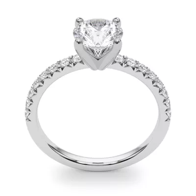 Hazel Classic Pavé Diamond Engagement Ring