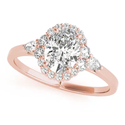 Isabell Halo Engagement Ring With Pear Shape Side Diamonds