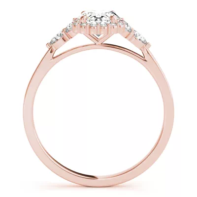 Isabell Halo Engagement Ring With Pear Shape Side Diamonds