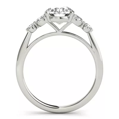 Olive Marquise And Round Diamond Cluster Engagement Ring