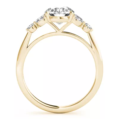 Olive Marquise And Round Diamond Cluster Engagement Ring