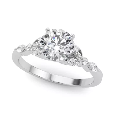 Willa Marquise And Round Diamond Engagement Ring