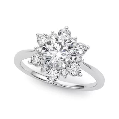 Jade Halo Engagement Ring