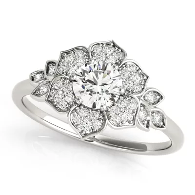 Gia Petal Halo Engagement Ring