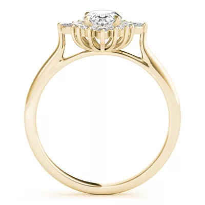 Rose Oval Halo Engagement Ring