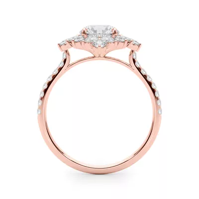 Carla Marquise And Round Diamond Halo Engagement Ring