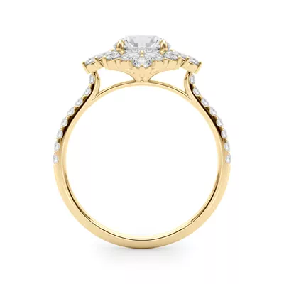 Carla Marquise And Round Diamond Halo Engagement Ring