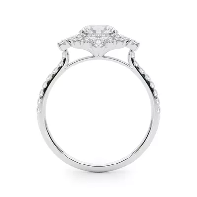Carla Marquise And Round Diamond Halo Engagement Ring