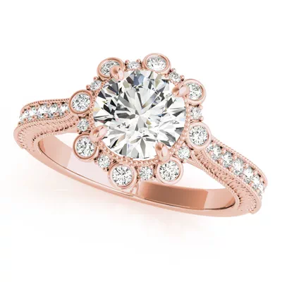 Elodie Vintage Inspired Halo Engagement Ring