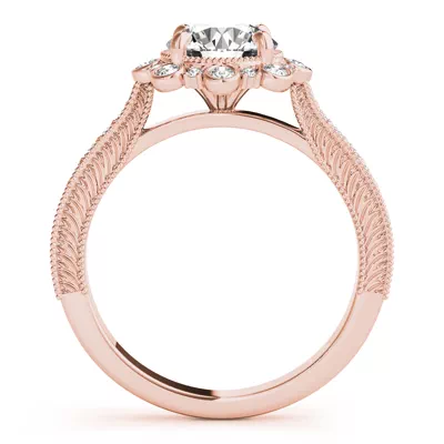 Elodie Vintage Inspired Halo Engagement Ring