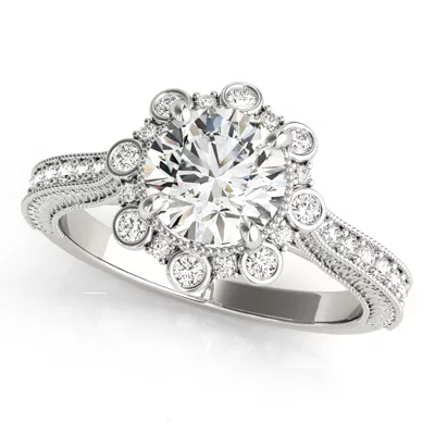 Elodie Vintage Inspired Halo Engagement Ring