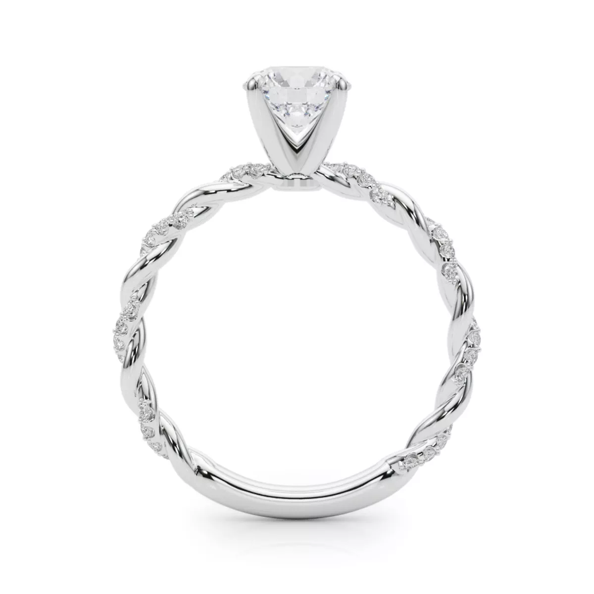 Freya Diamond Twist Engagement Ring - 14K White Gold