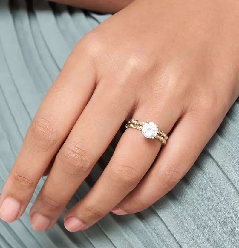 18K Yellow Gold Freya Diamond Twist Engagement Ring